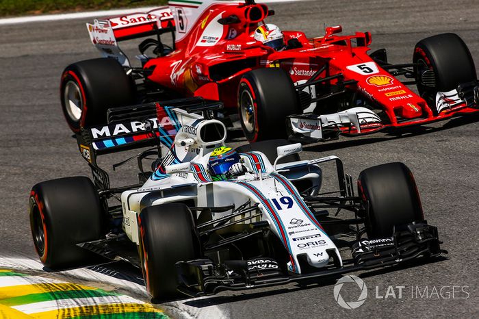 Felipe Massa, Williams FW40, Sebastian Vettel, Ferrari SF70H