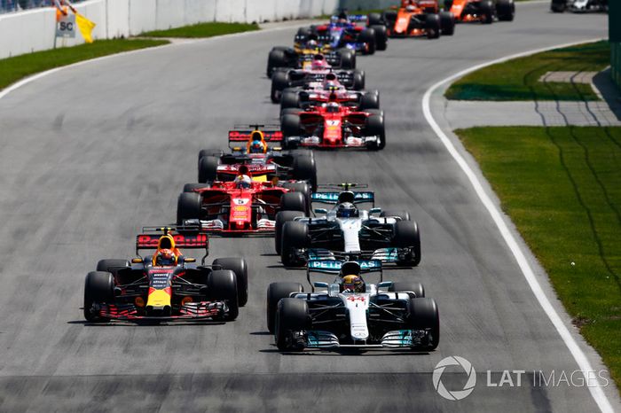 Lewis Hamilton, Mercedes AMG F1 W08, Max Verstappen, Red Bull Racing RB13, Valtteri Bottas, Mercedes AMG F1 W08, Sebastian Vettel, Ferrari SF70H, Daniel Ricciardo, Red Bull Racing RB13, Kimi Raikkonen, Ferrari SF70H, Sergio Perez, Sahara Force India F1 VJM