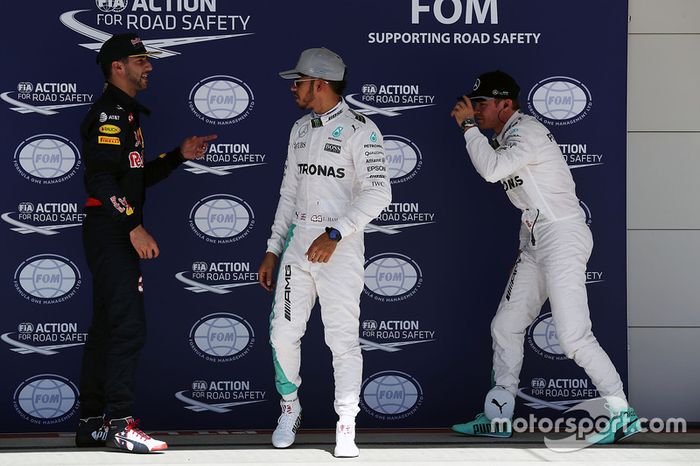 Ricciardo, Hamilton y Rosberg en Austin 2016