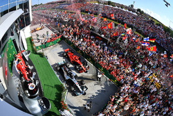 Podium: race winner Lewis Hamilton, Mercedes AMG F1, second place Sebastian Vettel, Ferrari, third place Kimi Raikkonen, Ferrari