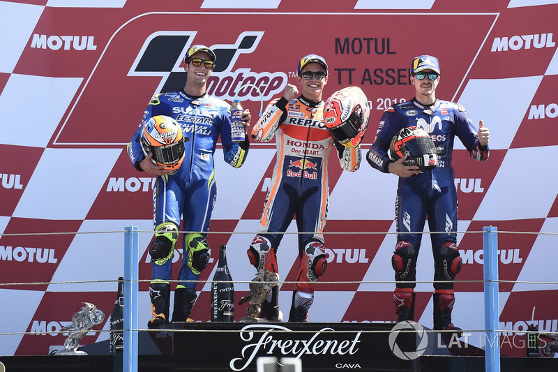 Podium: 1. Marc Márquez, 2. Alex Rins, 3. Maverick Viñales