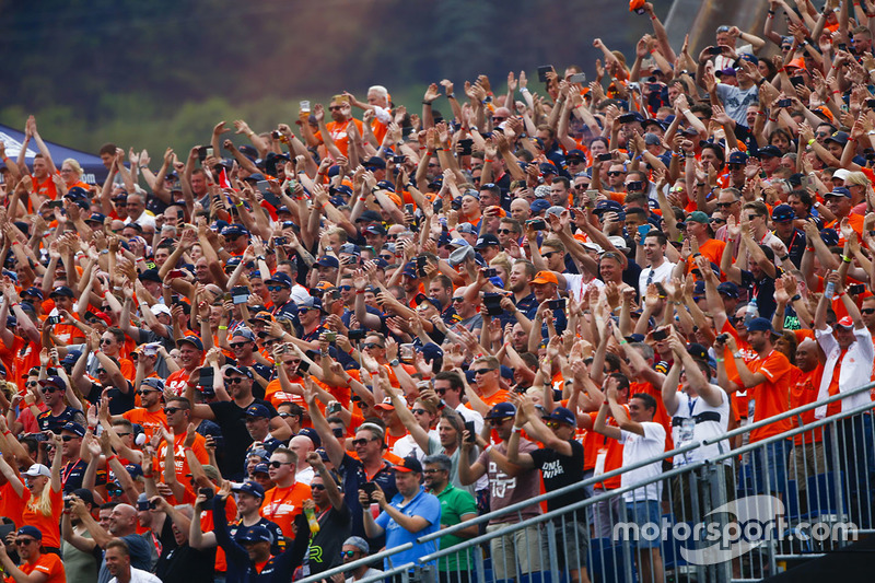 A large Dutch fan contingent present to support Max Verstappen, Red Bull Racing