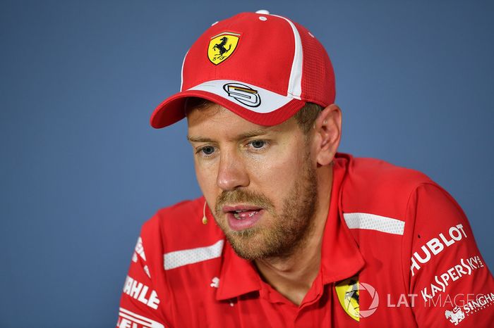 Sebastian Vettel, Ferrari, en la conferencia de prensa
