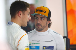 Stoffel Vandoorne, McLaren, and Fernando Alonso, McLaren