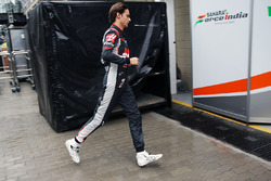 Esteban Gutierrez, Haas F1 Team, valt uit in de Grand Prix van Brazilë