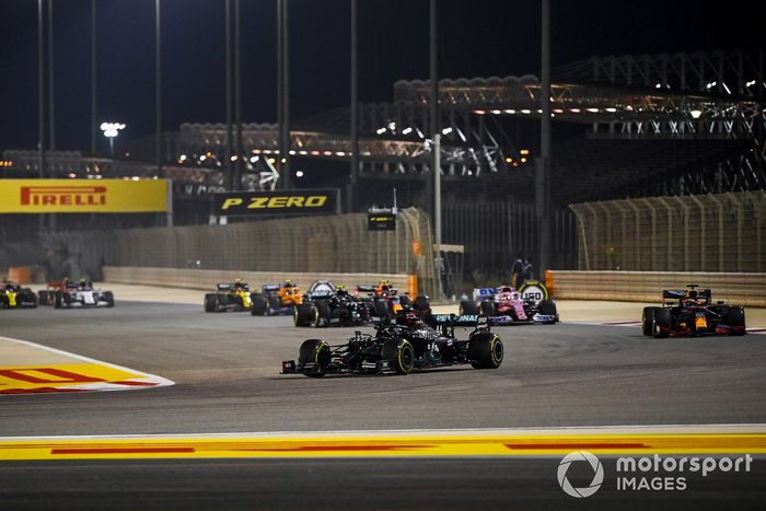 Lewis Hamilton, Mercedes F1 W11, Max Verstappen, Red Bull Racing RB16, Sergio Pérez, Racing Point RP20, Alex Albon, Red Bull Racing RB16, Valtteri Bottas, Mercedes F1 W11