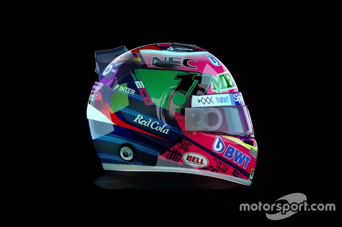 Diseño del casco de Sergio Pérez, Racing Point para el GP de México