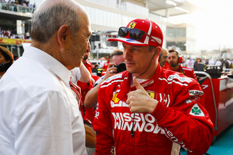 Peter Sauber, Team President, Sauber, en Kimi Raikkonen, Ferrari