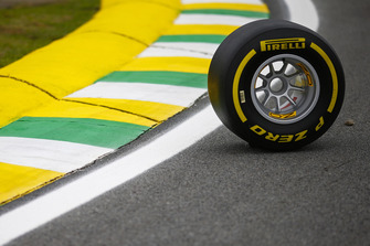 A Pirelli tyre on the circuit