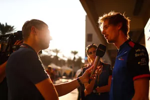 Brendon Hartley, Scuderia Toro Rosso, talks to the press