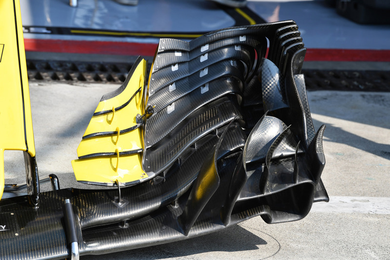 Detalle del ala delantera del Renault Sport F1 Team RS 18
