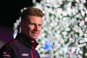 Nico Hulkenberg, da Haas F1 Team, fala com os media 
