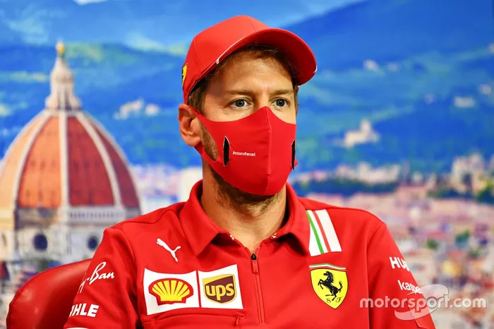 Sebastian Vettel, Ferrari en la conferencia de prensa