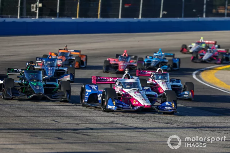 Felix Rosenqvist, Meyer Shank Racing Honda, Conor Daly, Juncos Hollinger Racing Chevrolet