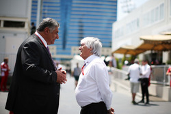 (L to R): Azad Rahimov, Azerbaijan Minister for Sport with Bernie Ecclestone