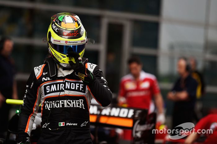 Sergio Pérez, Sahara Force India F1 VJM09 en parc ferme