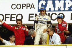 Nelson Piquet, Brabham BMW, René Arnoux, Ferrari, Eddie Cheever, Renault