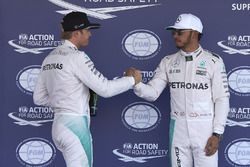Pole voor Lewis Hamilton, Mercedes AMG F1, tweede plaats voor Nico Rosberg, Mercedes AMG F1