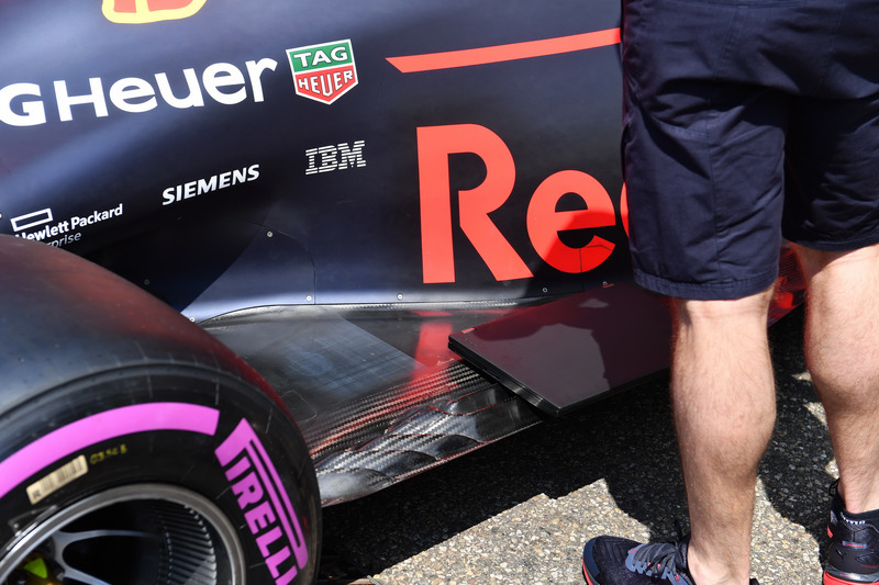 Red Bull Racing RB14 rear floor detail