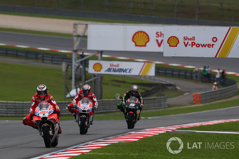 Jorge Lorenzo, Ducati Team, Andrea Dovizioso, Ducati Team, Johann Zarco, Monster Yamaha Tech 3