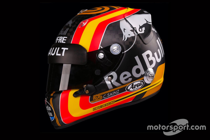 The helmet of Carlos Sainz Jr., Renault Sport F1 Team