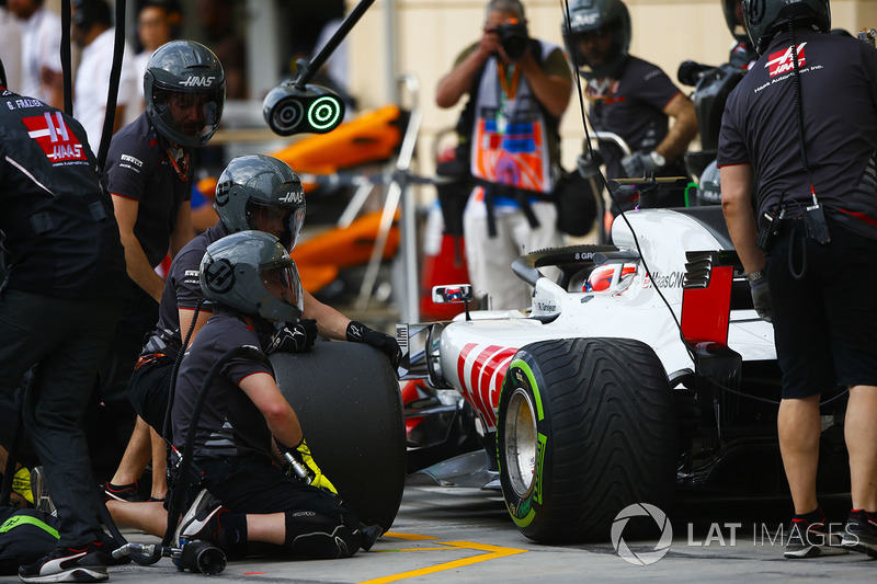 Pit stop antrenmanı, Romain Grosjean, Haas F1 Team VF-18 Ferrari