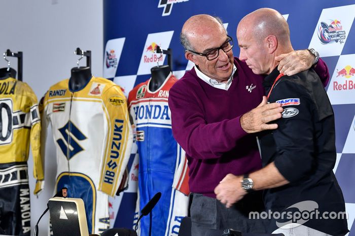 Carmelo Ezpeleta, CEO de Dorna Sports, Randy Mamola