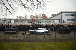 Lewis Hamilton, Niki Lauda, Toto Wolff, Teammitglieder