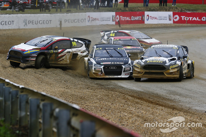 Кевин Эрикссон, MJP Racing Team Austria, Ford Fiesta ST, Рейнис Нитишс, EKS, Audi S1 EKS RX Quattro, и Тимур Тимерзянов, STARD, Ford Fiesta ST