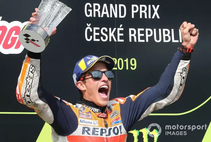 Podio: Marc Márquez, ganador de la carrera, Repsol Honda Team