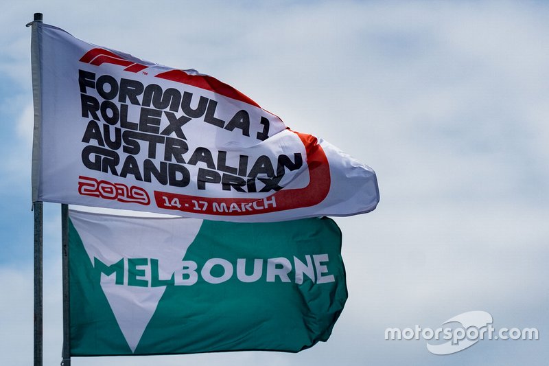 Fórmula 1, Gran Premio de Australia y banderas de Melbourne