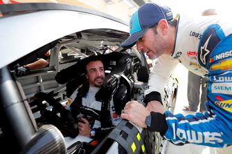 Fernando Alonso in the NASCAR and Jimmie Johnson