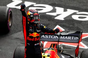 Max Verstappen, Red Bull Racing, celebra en Parc Ferme