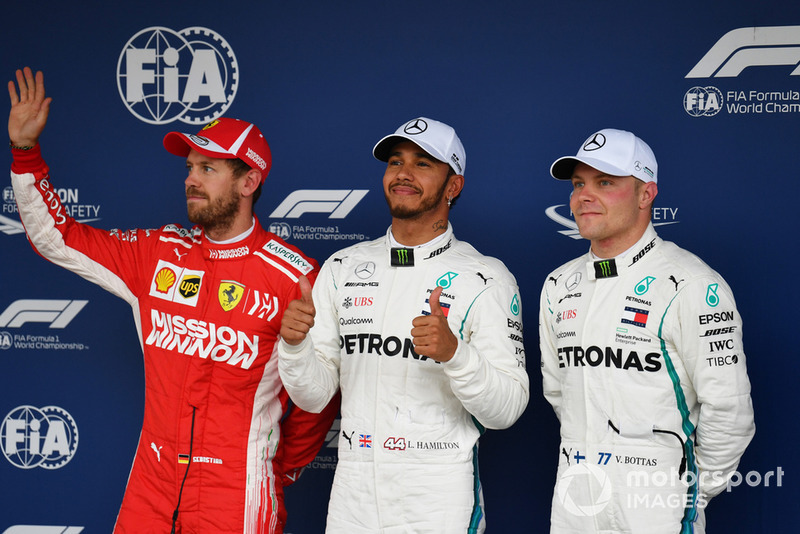 Себастьян Феттель, Ferrari, Льюіс Хемілтон, Валттері Боттас, Mercedes AMG F1