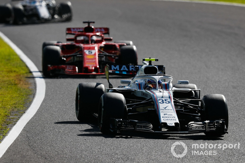 Sergey Sirotkin, Williams FW41, Sebastian Vettel, Ferrari SF71H