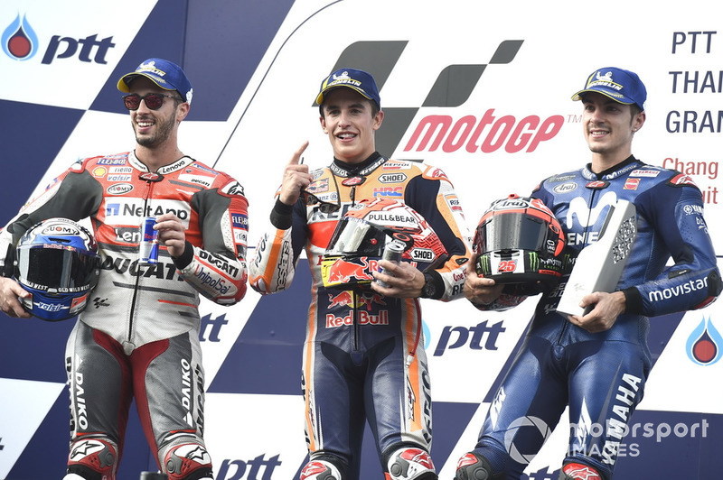 Andrea Dovizioso, Ducati Team, Marc Marquez, Repsol Honda Team, Maverick Viñales, Yamaha Factory Racing