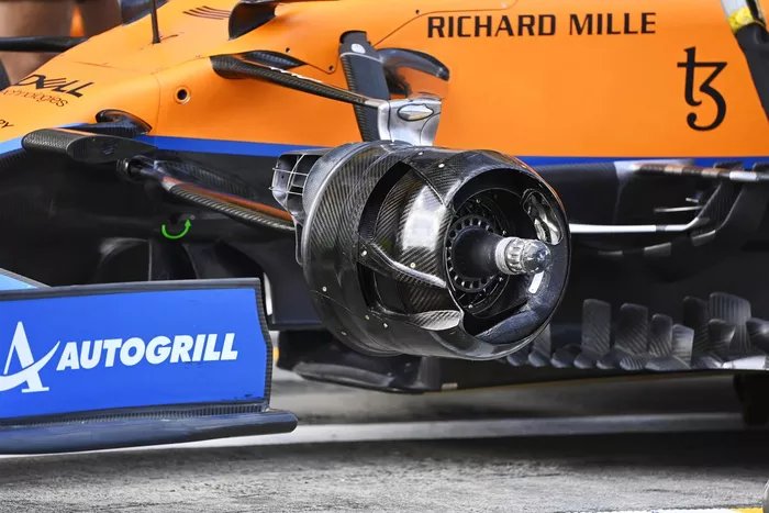 McLaren MCL35M front brake drum detail