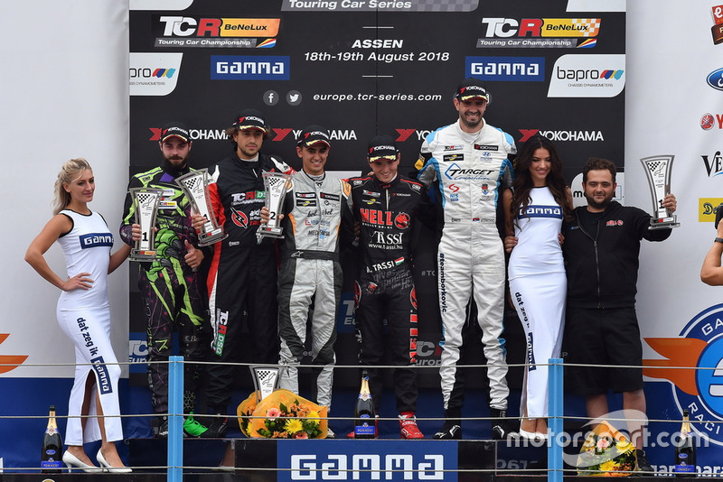 Stefano Comini, THX Racing Civic Type R TCR, Giovanni Altoè, Pit Lane Competizioni Audi RS3 LMS TCR, Mikel Azcona, PCR Sport Cupra TCR, Attila Tassi, Hell Energy Racing with KCMG Honda Civic Type R TCR, Dusan Borkovic, Target Competition Hyundai i30 N TCR