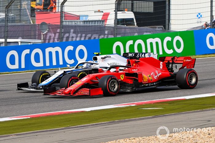 Nicholas Latifi, Williams FW43, Sebastian Vettel, Ferrari SF1000