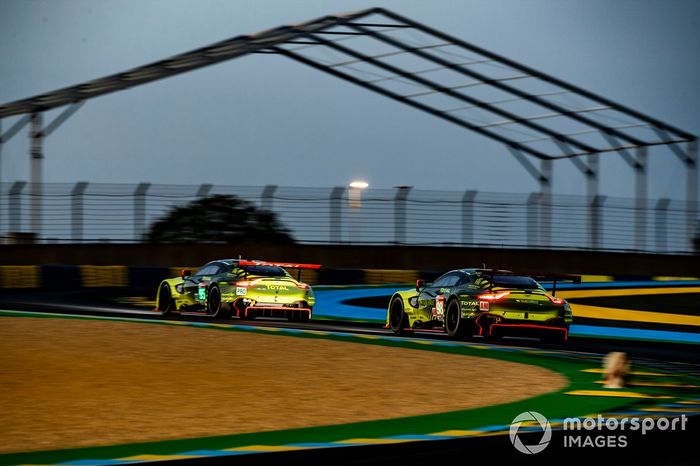 #95 Aston Martin Racing Aston Martin Vantage AMR: Marco Sorensen, Nicki Thiim, Richard Westbrook, #98 Aston Martin Racing Aston Martin Vantage: Paul Dalla Lana, Augusto Farfus, Ross Gunn