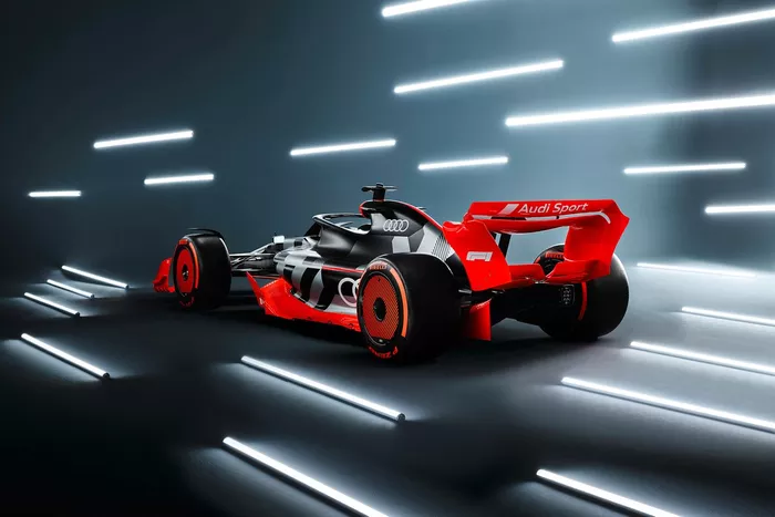 La monoplace de présentation de l'annonce Audi F1