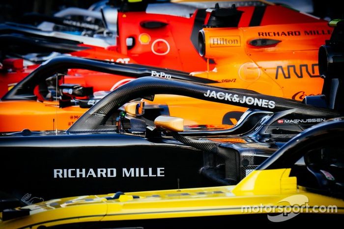 Renault F1 Team R.S.19,Haas F1 Team VF-19 ,McLaren MCL34, Ferrari SF90