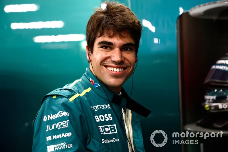 Lance Stroll, Aston Martin F1 Team, suits up in the garage 