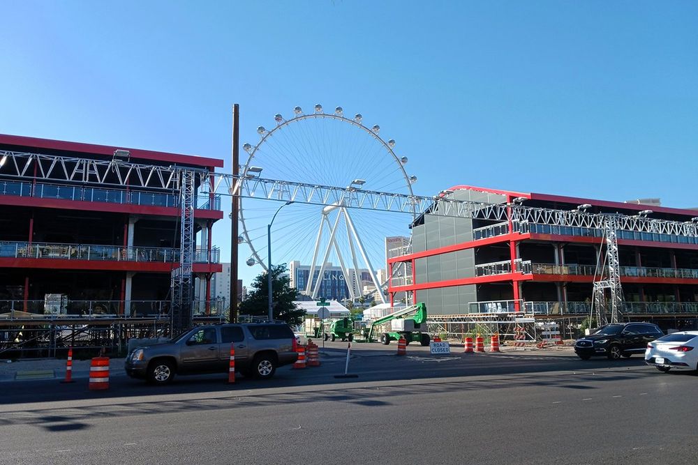 Recent images from the Las Vegas F1 circuit being brought to life