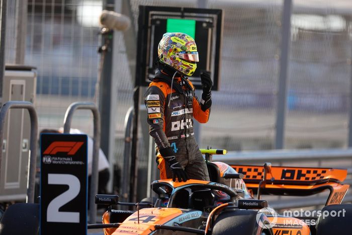 Lando Norris, McLaren, en Parc Ferme tras la clasificación