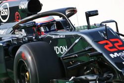 Jenson Button, McLaren MP4-31 con el dispositivo Halo