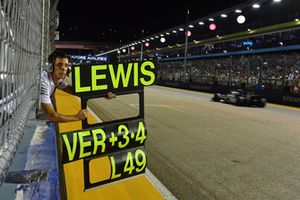 Pit board for Lewis Hamilton, Mercedes AMG F1 