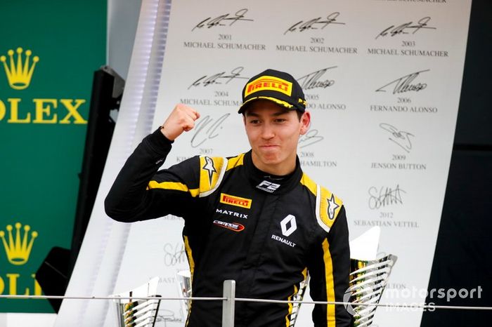 Race Winner Jack Aitken, Campos Racing celebrates on the podium