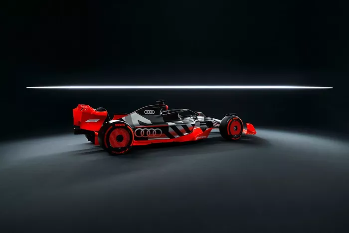 La monoplace de présentation de l'annonce Audi F1