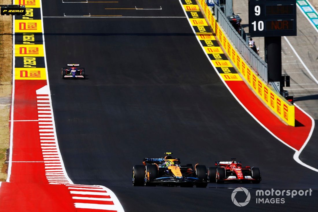 Lando Norris, McLaren MCL38, Charles Leclerc, Ferrari SF-24, Yuki Tsunoda, RB F1 Team VCARB 01